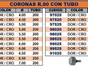Corona R.90 8.0 Tubo 2.5 Con Cuello Dorada