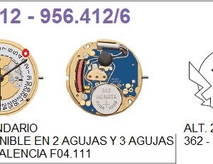 Movimiento Eta 956-412/6 3H