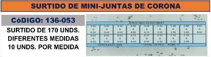 Surtido 170 mini juntas para coronas 136-053