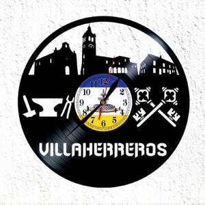 Reloj de disco de vinilo de Villaherreros