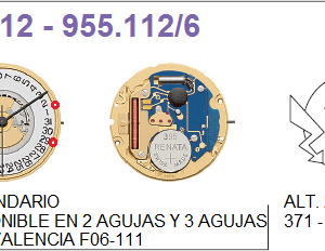Movimiento Eta 955-112/3 2H