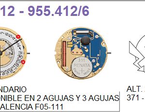 Movimiento Eta 955-412/6 3H